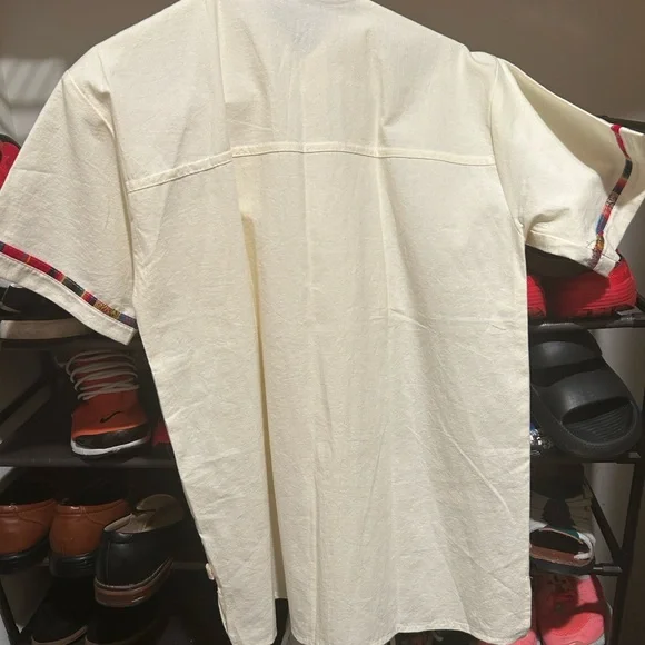 Embroidered Floral Cream Shirt